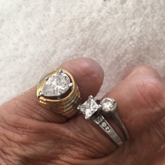 Vintage  diamond 14 KT GE ring size 4.5 - Picture 5 of 8